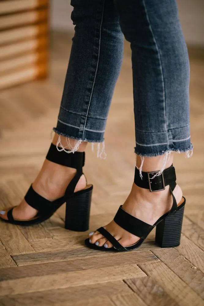 Avila Strap Heels in Black