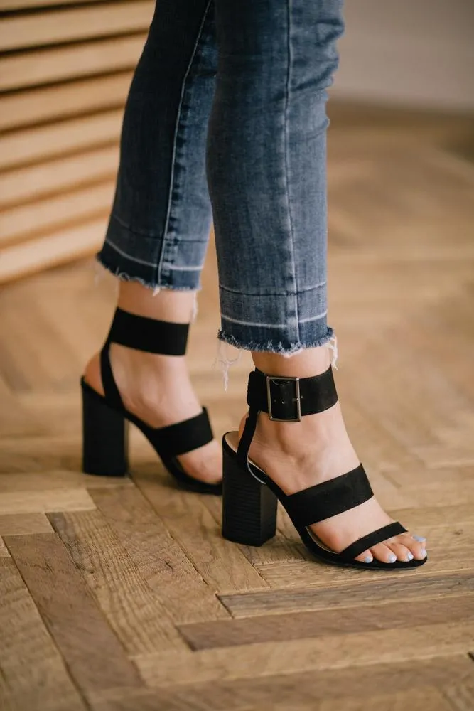 Avila Strap Heels in Black