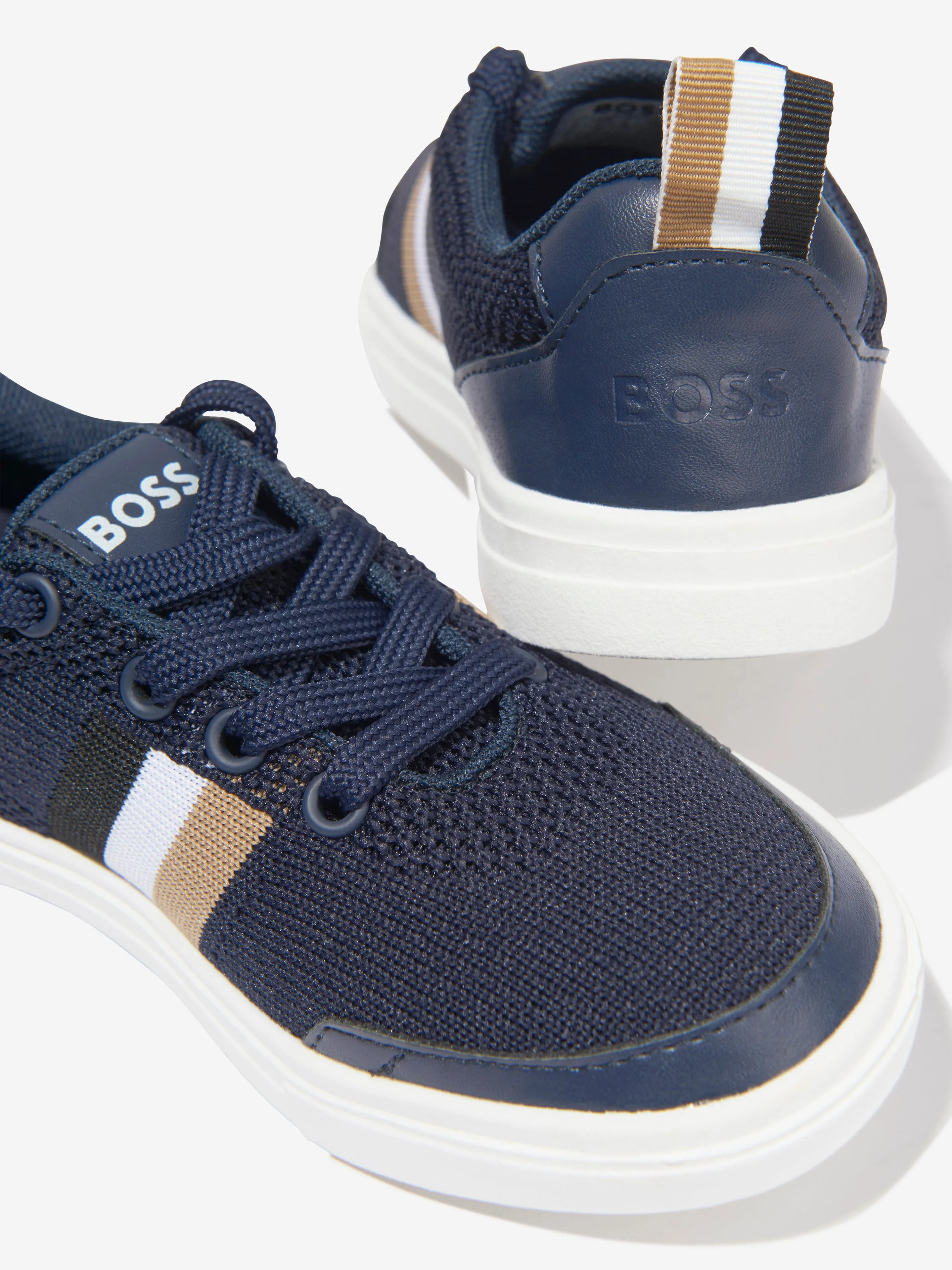 BOSS Boys Branded Trainers In Navy