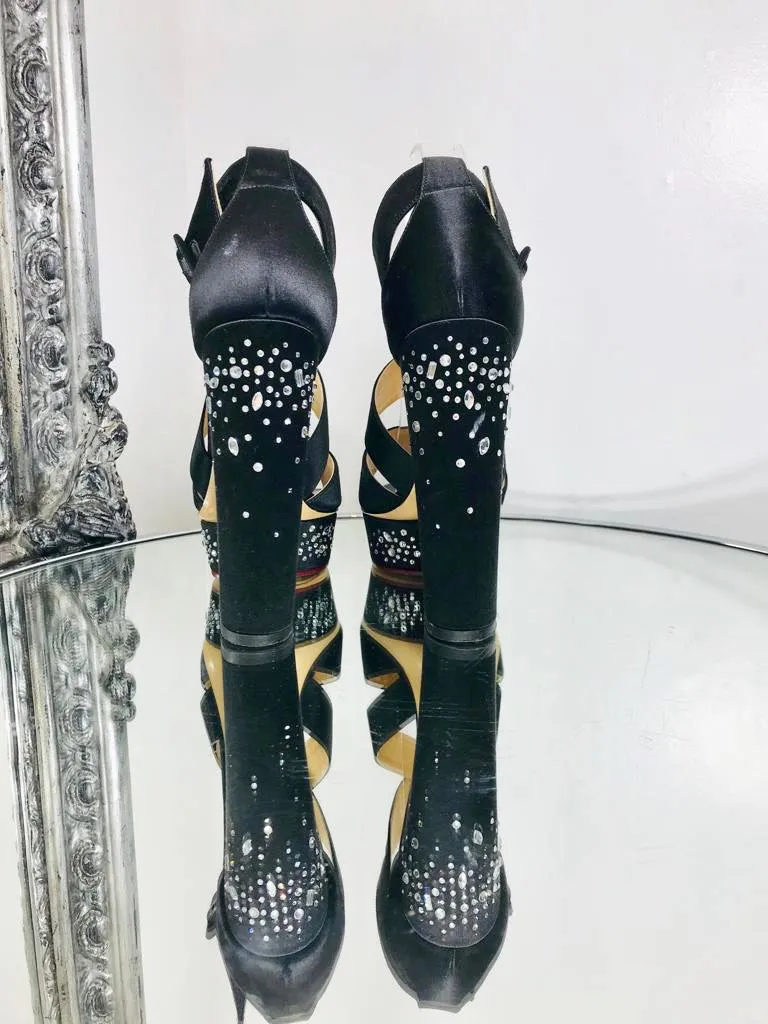 Charlotte Olympia Crystal & Satin Heels. Size 39