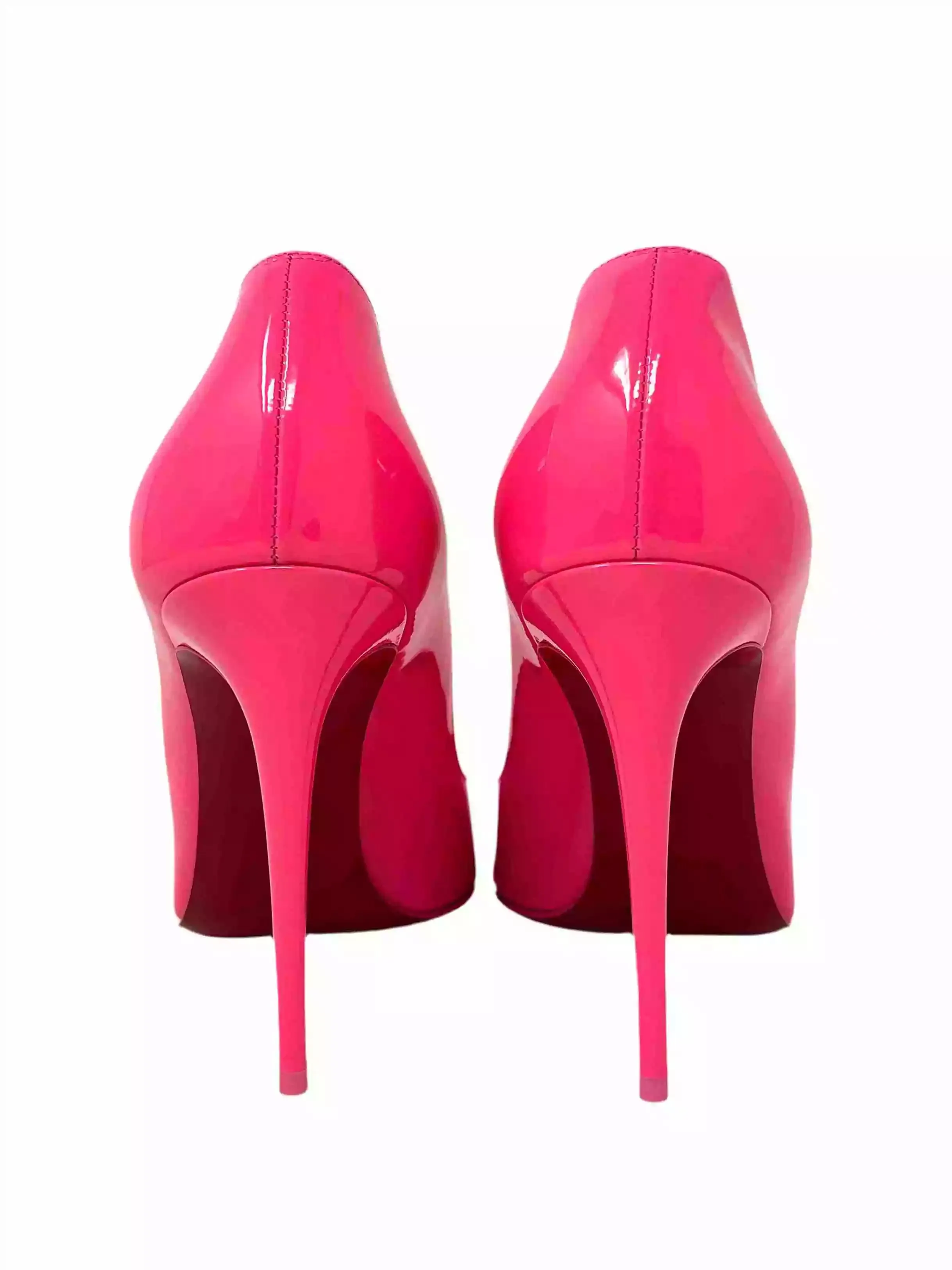 Christian Louboutin Hot Chick 100 Bright Pink Patent Leather Pump Heels 37.5 UK 4.5