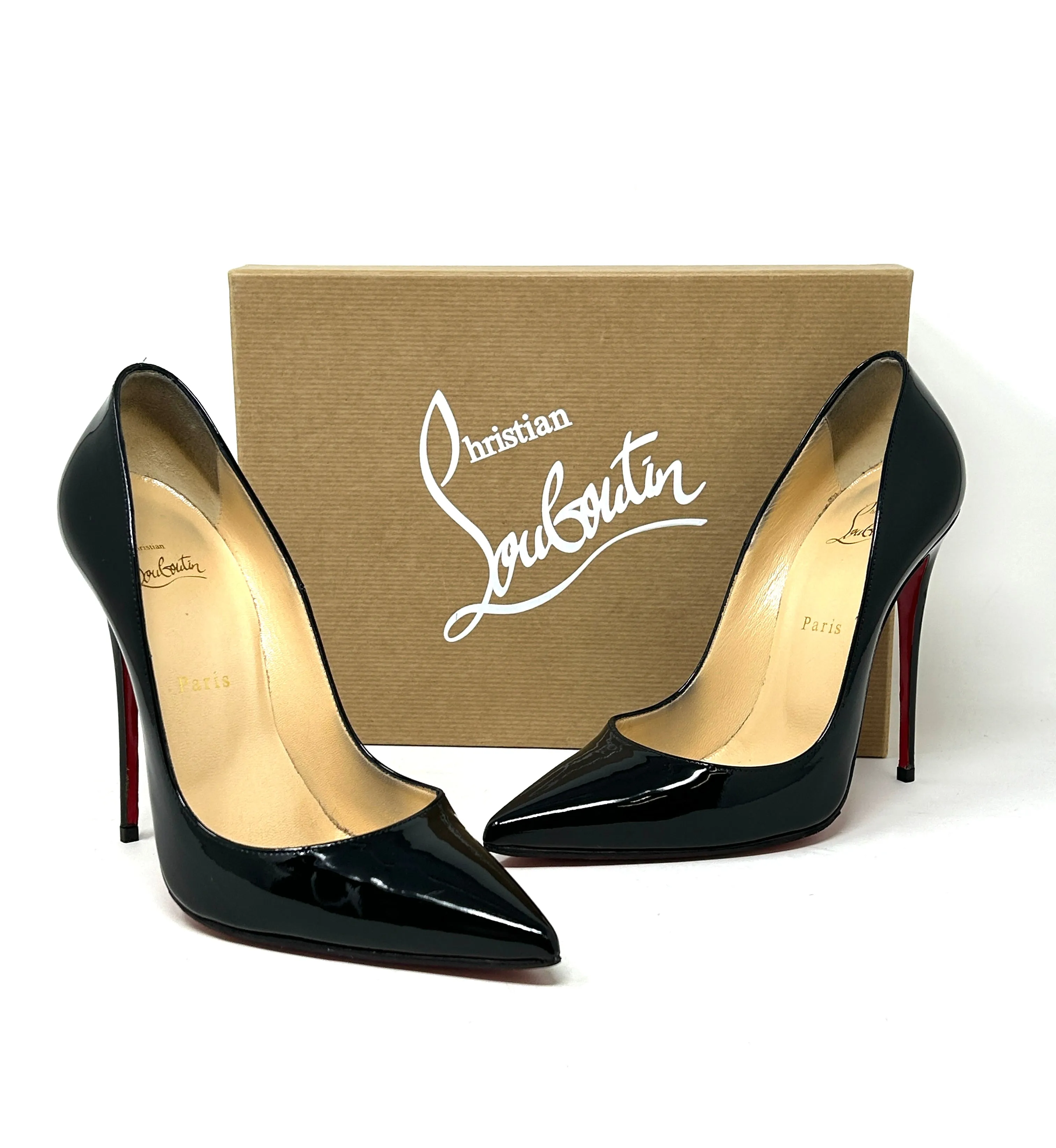 Christian Louboutin So Kate 120 Black Patent Leather Pump Heels 39.5 UK 6.5