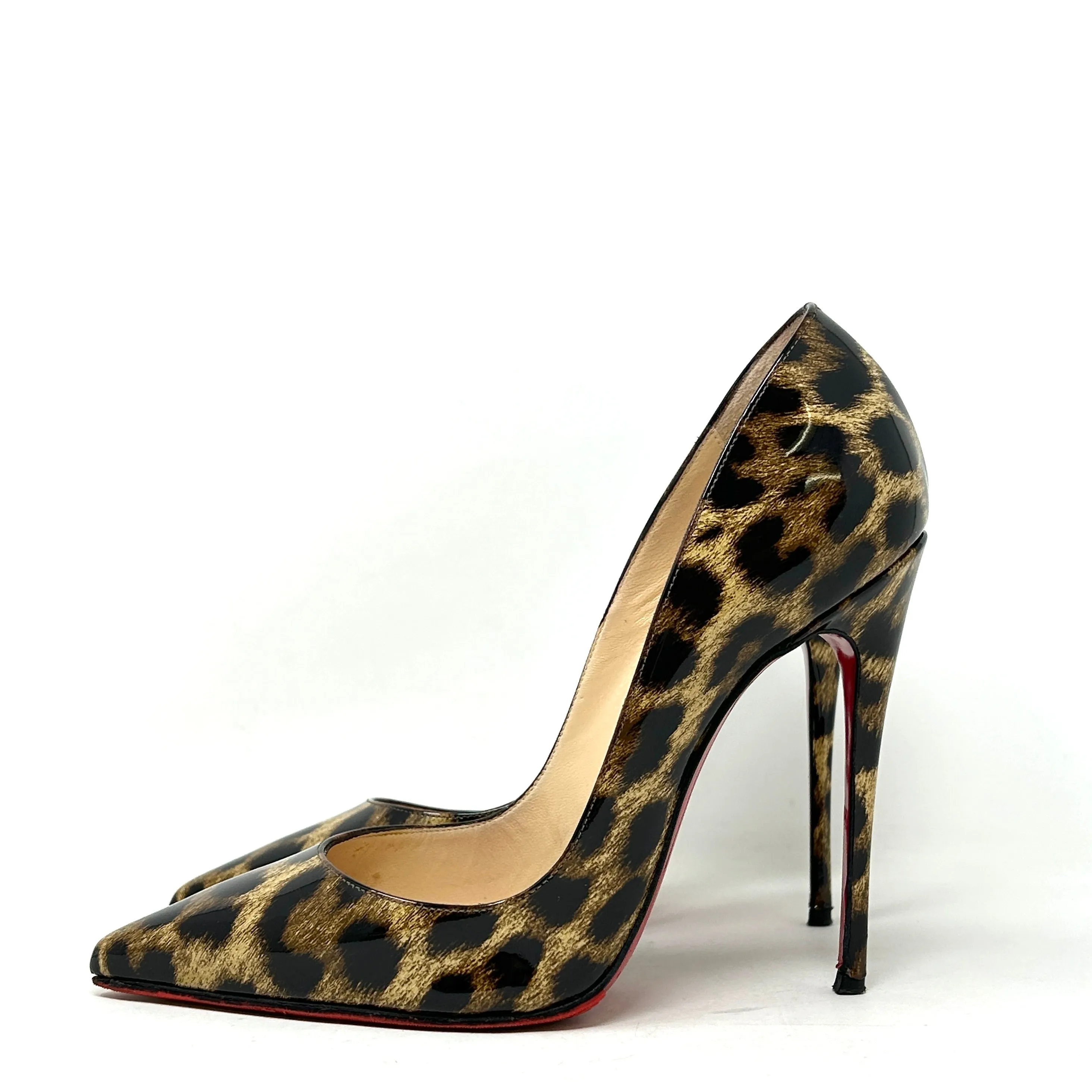 Christian Louboutin So Kate 120 Leopardino Patent Leather Pump Heels 36 UK 3