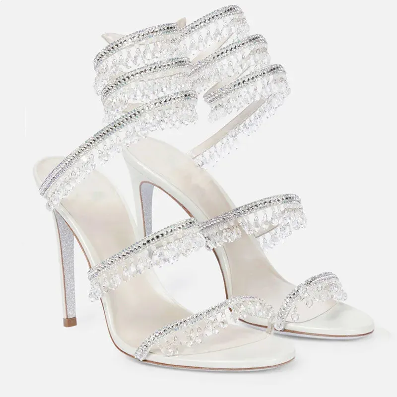 Crystal Pendant Tassels High Heels