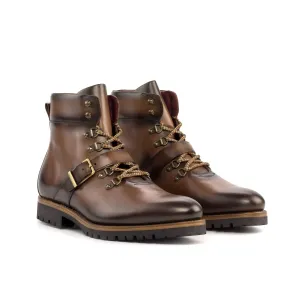 DapperFam Everest in Med Brown Men's Italian Leather Hiking Boot