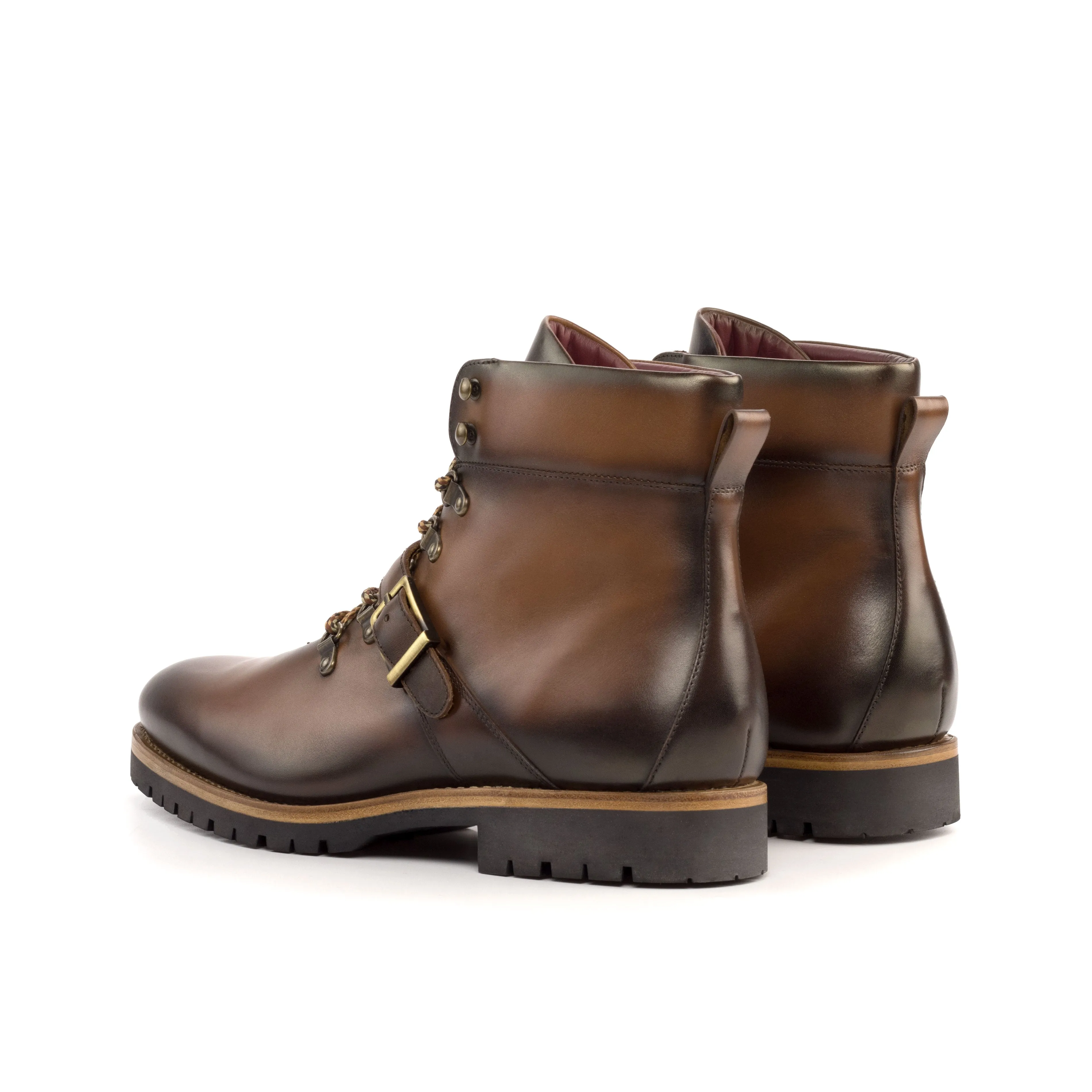 DapperFam Everest in Med Brown Men's Italian Leather Hiking Boot