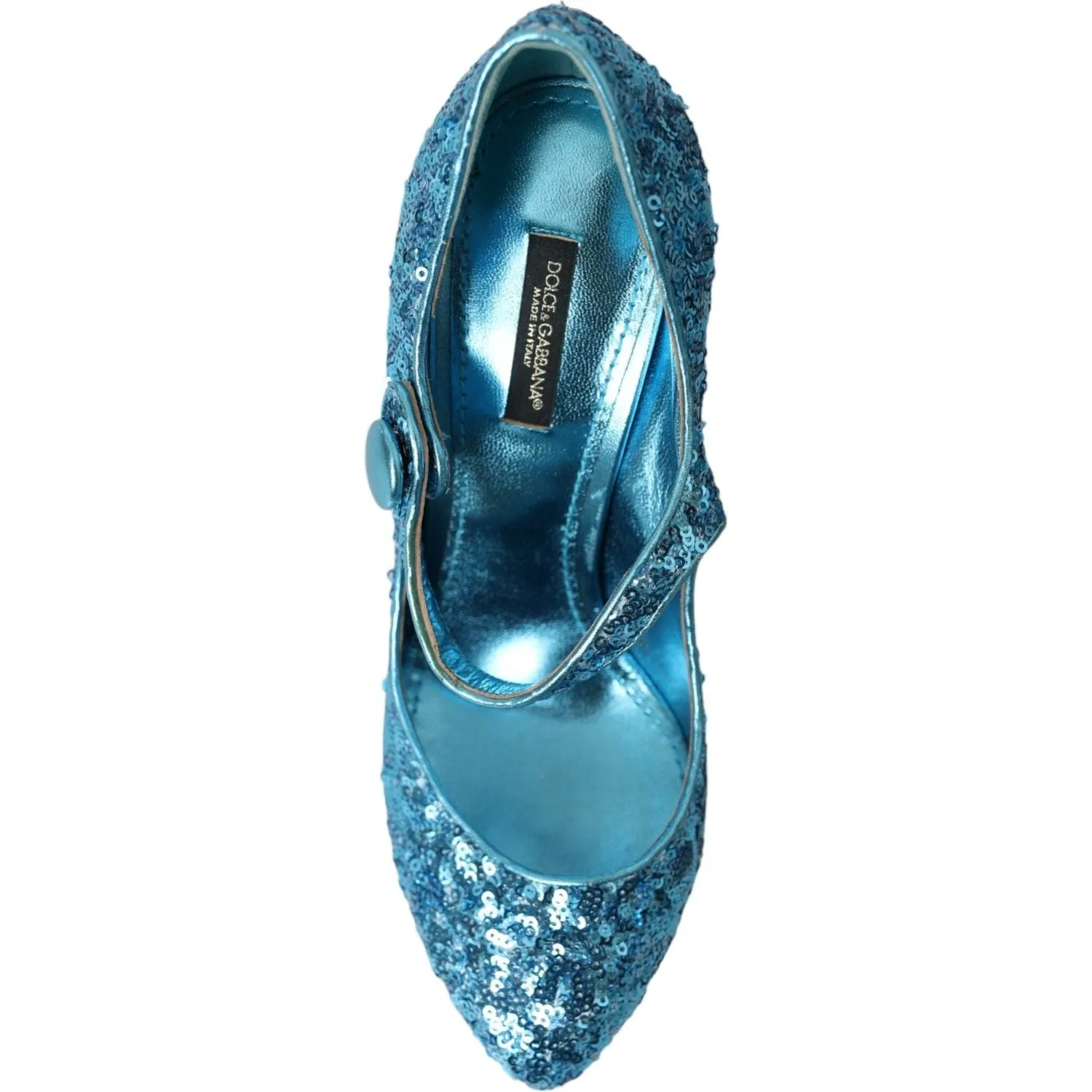 Dolce & Gabbana Blue Sequin Mary Jane Pumps High Heels Shoes