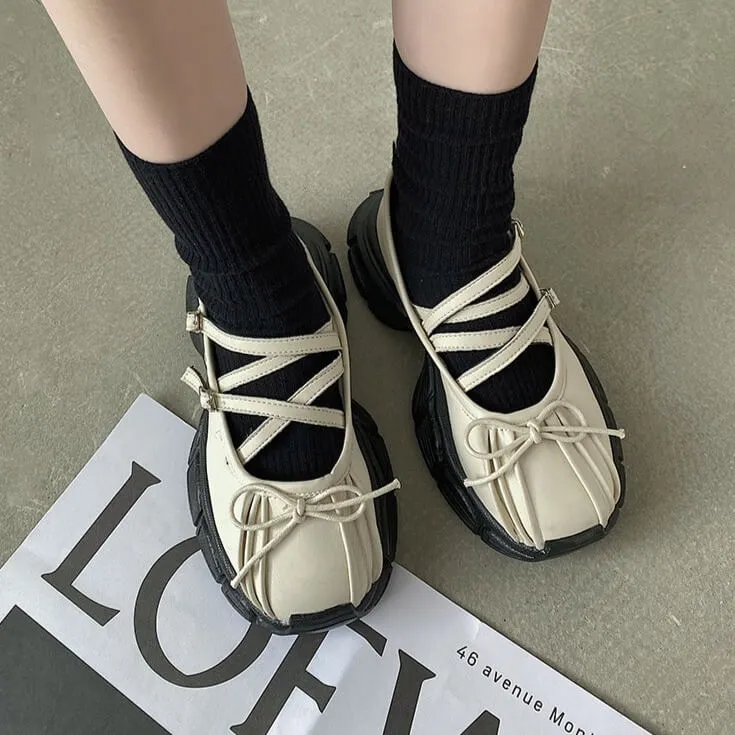 Front Bow Bubble Platform Grunge Sandals