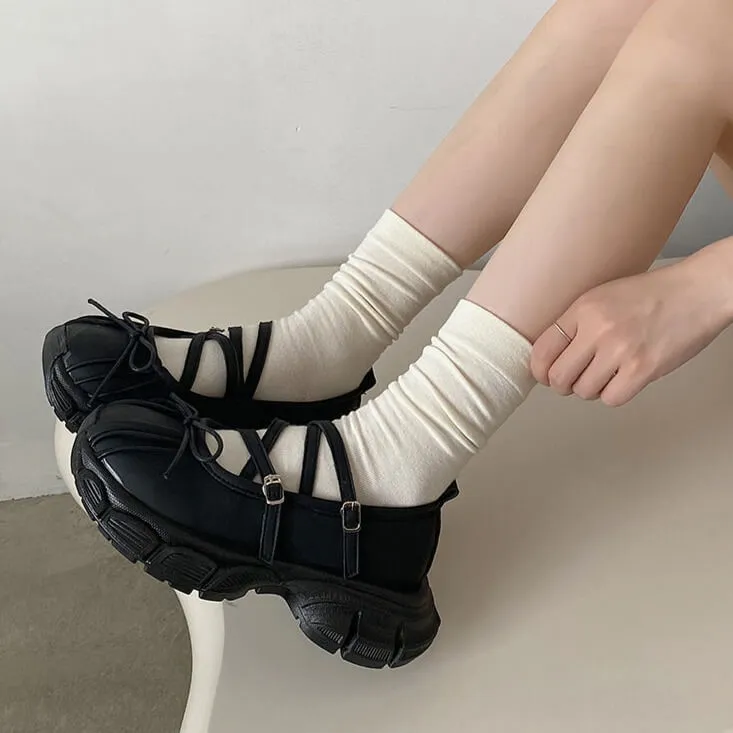 Front Bow Bubble Platform Grunge Sandals