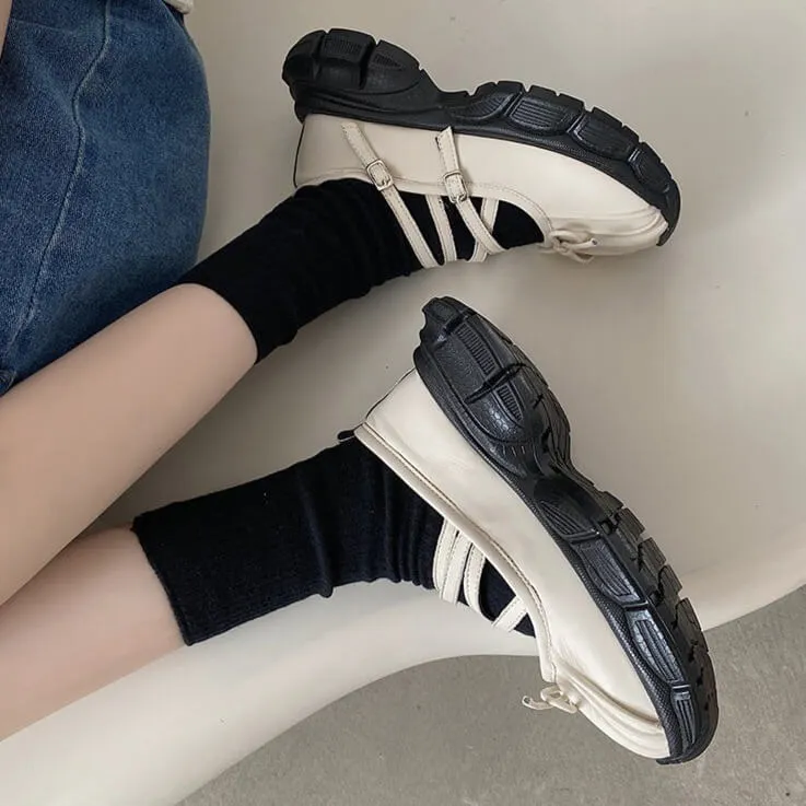 Front Bow Bubble Platform Grunge Sandals