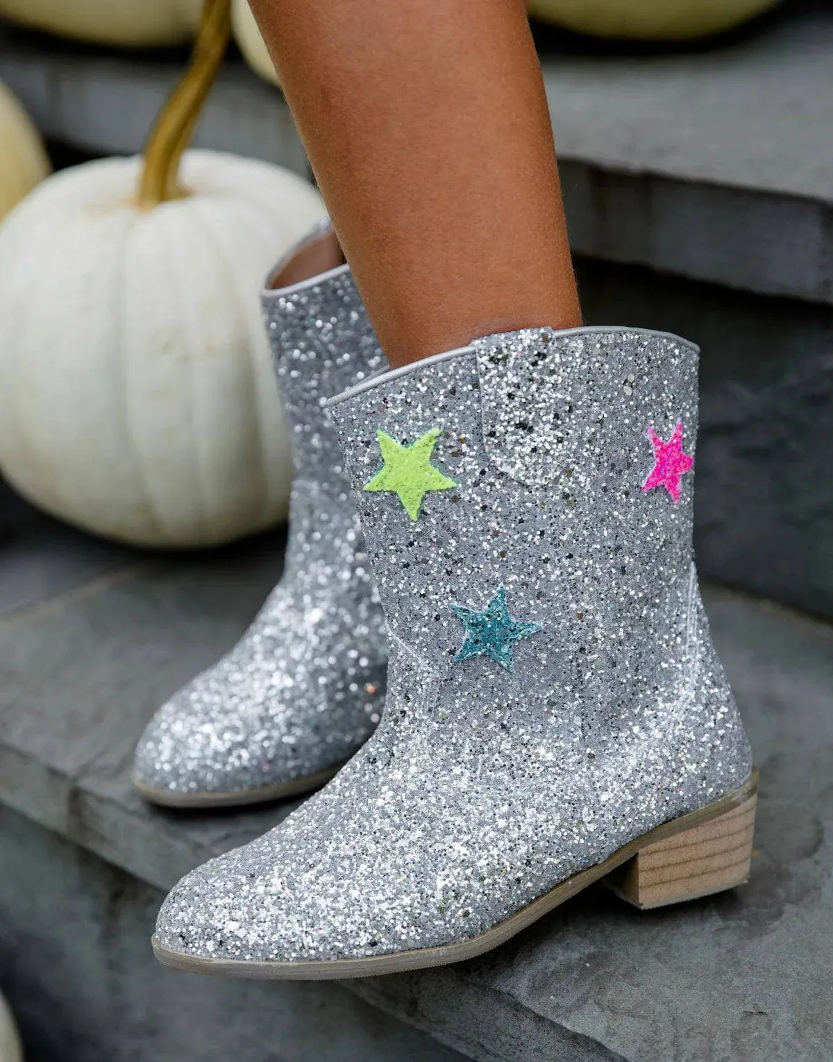 Hologram Glitter Star Cowgirl Boots