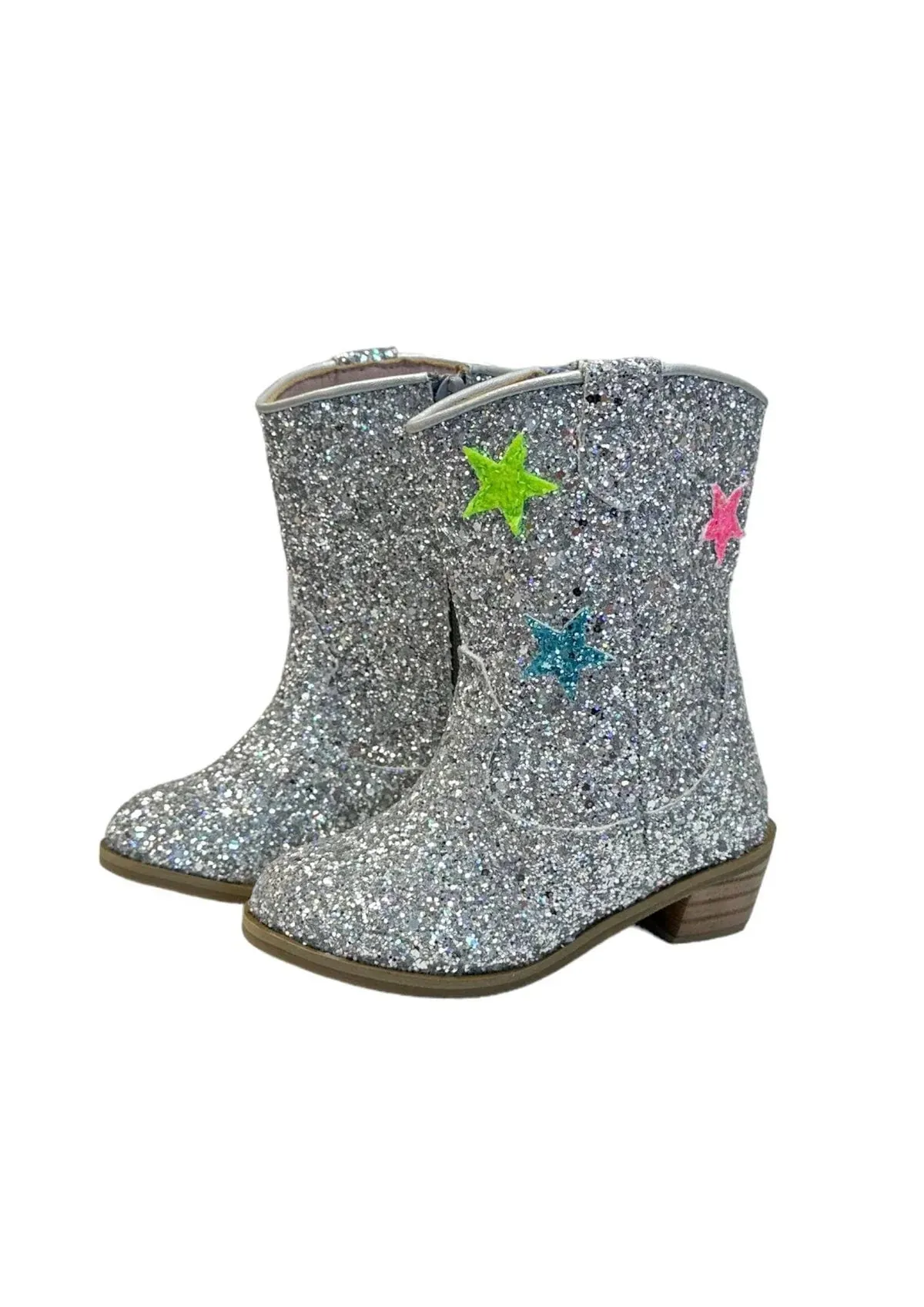 Hologram Glitter Star Cowgirl Boots