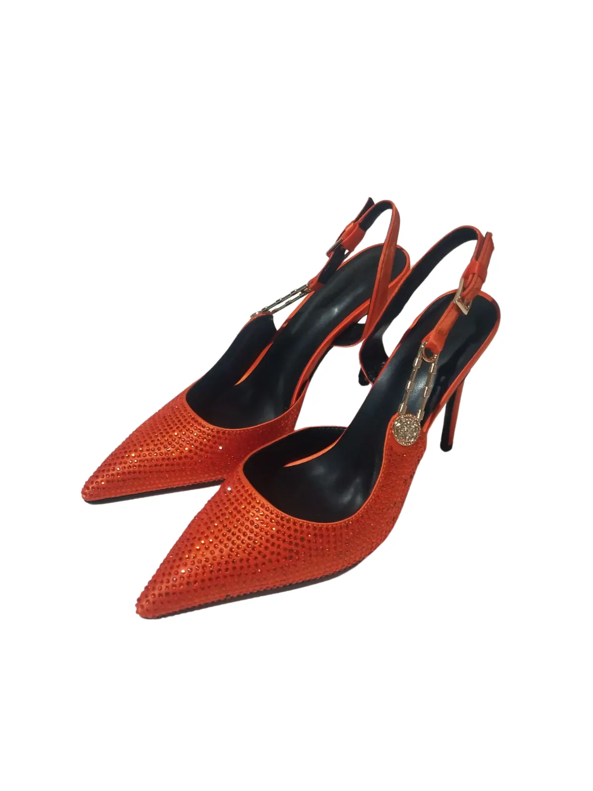 Jaxxon Crystal Heels In Orange