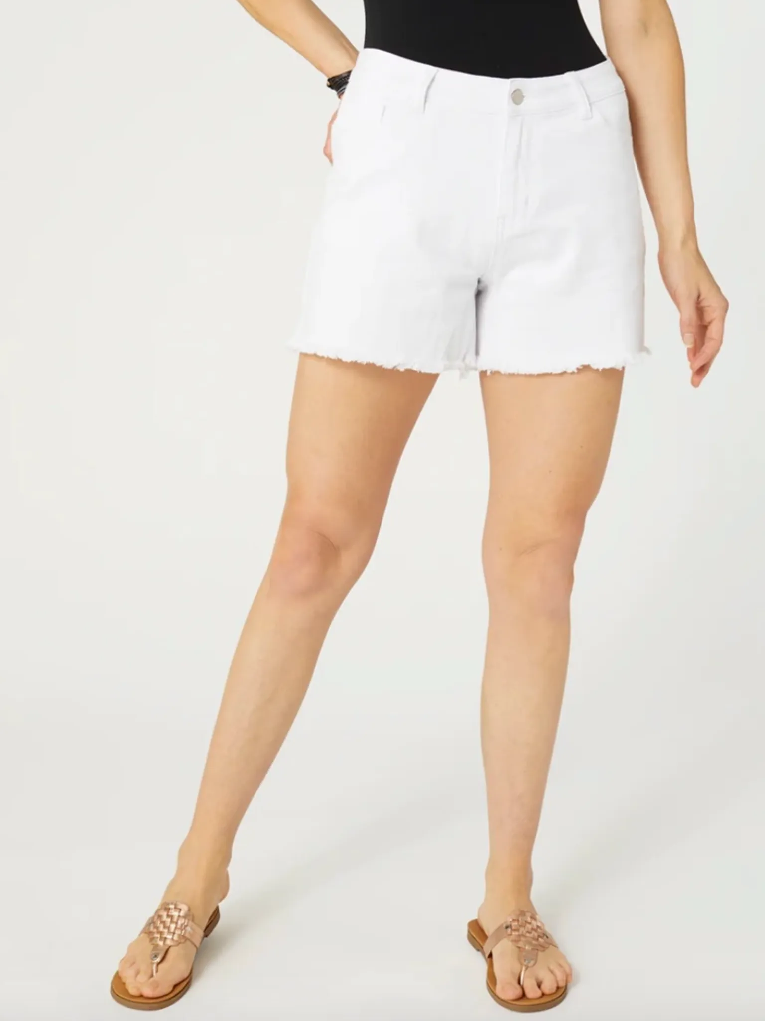 Kayla Fringe Shorts - White