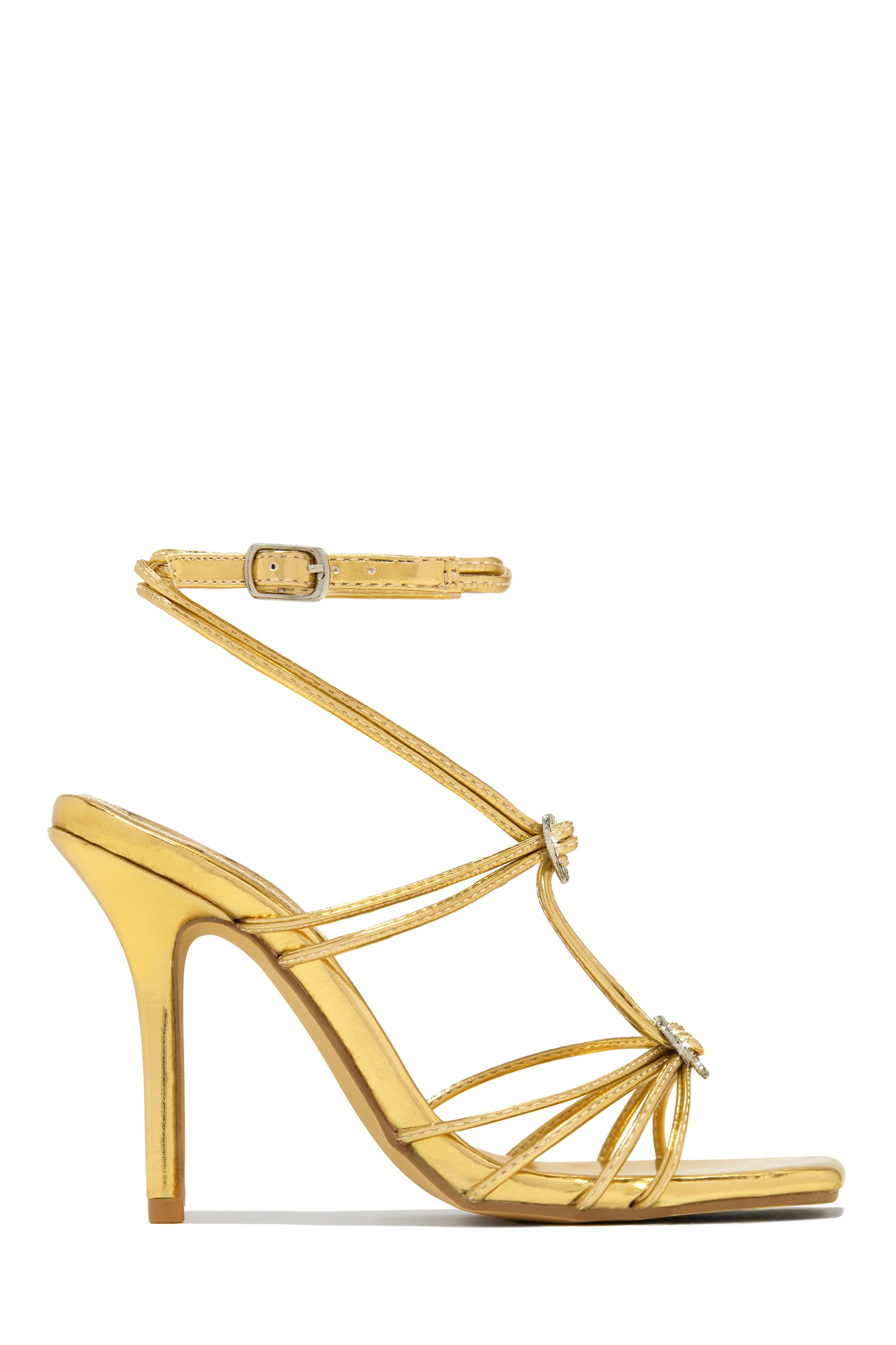 Lovestruck Embellished Strappy High Heels - Gold