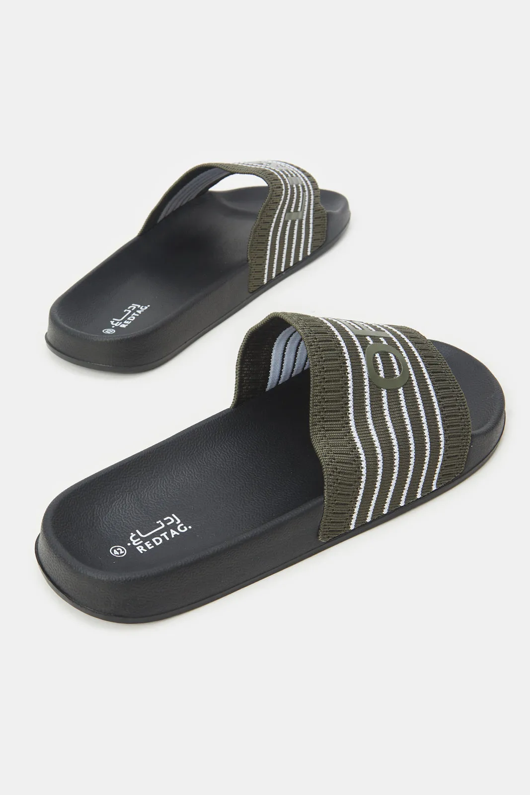 Men Grey Embossed Upper Slide