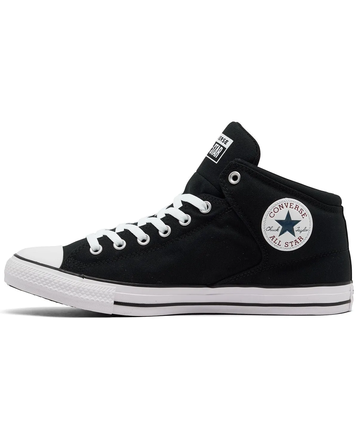 Men's chuck taylor all star high street mid casual sneakers from finish line Converse, black