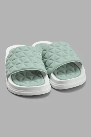 Mint Quilted Slide