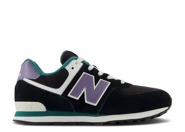 New Balance 574 BIG KID 'BLACK TEAL MERCURY' sneakers, black