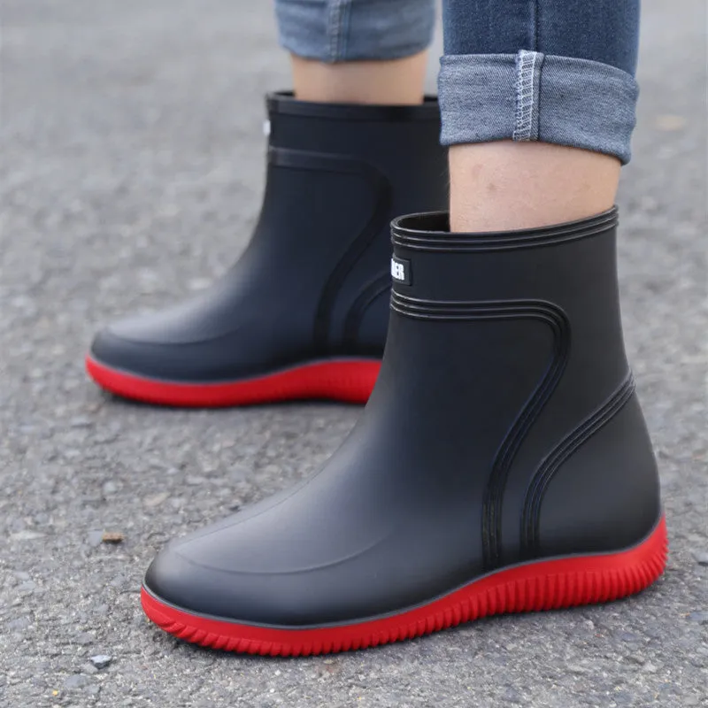 New Style Rain Boots For Men And Women, Mid-Calf Rain Boots, Non-Slip, Waterproof, Cotton Warm, Removable And Comfortable Rubber Shoes