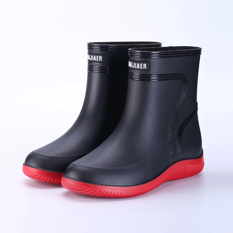 New Style Rain Boots For Men And Women, Mid-Calf Rain Boots, Non-Slip, Waterproof, Cotton Warm, Removable And Comfortable Rubber Shoes