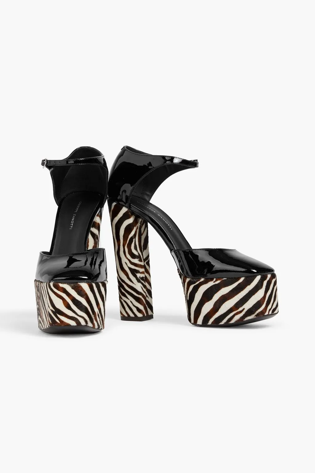 New  York 80 pumps in calfskin and patent leather with zebra print GIUSEPPE ZANOTTI ,  black