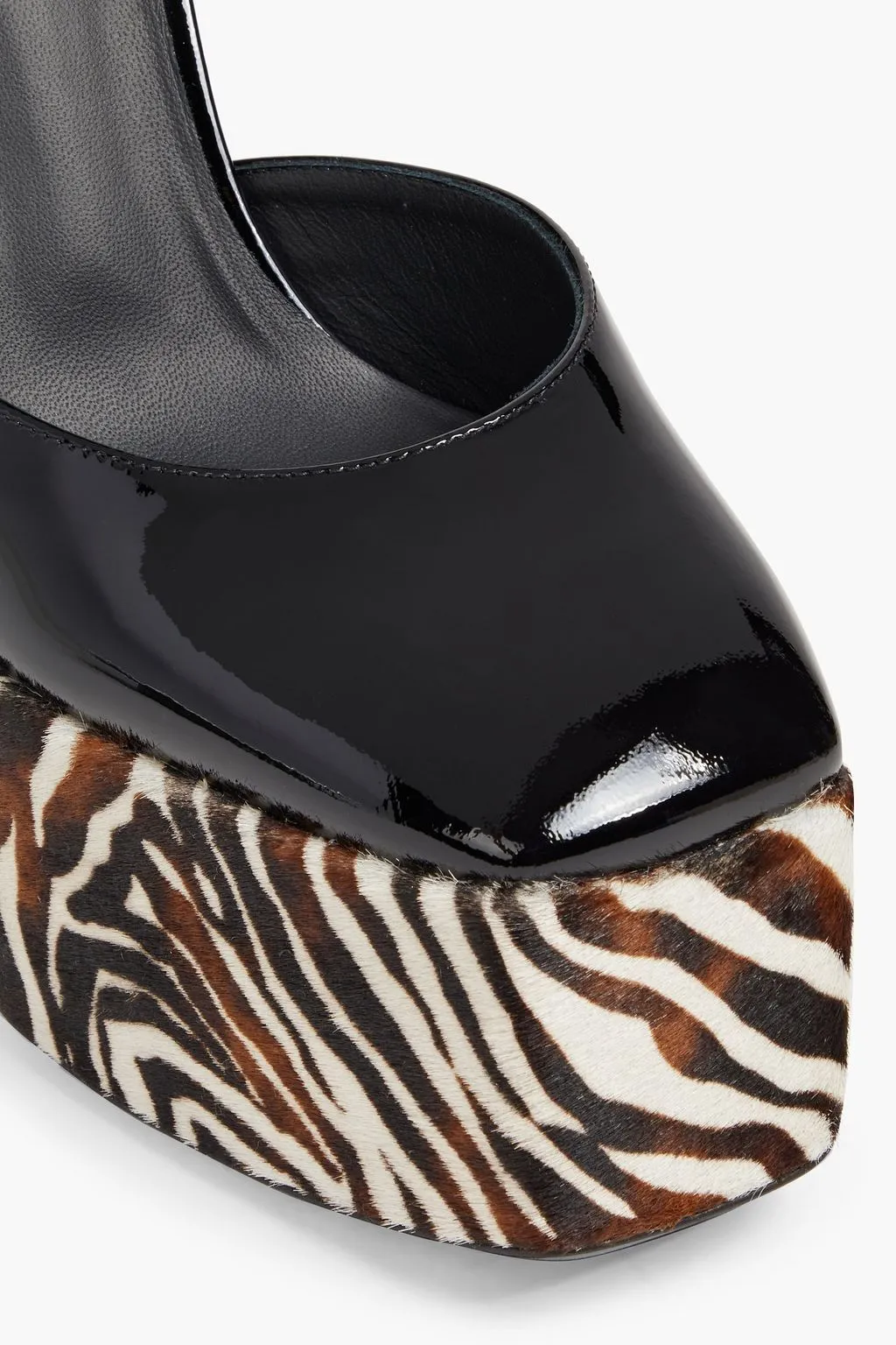 New  York 80 pumps in calfskin and patent leather with zebra print GIUSEPPE ZANOTTI ,  black