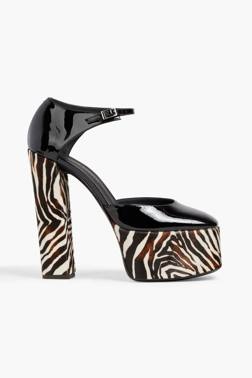 New  York 80 pumps in calfskin and patent leather with zebra print GIUSEPPE ZANOTTI ,  black