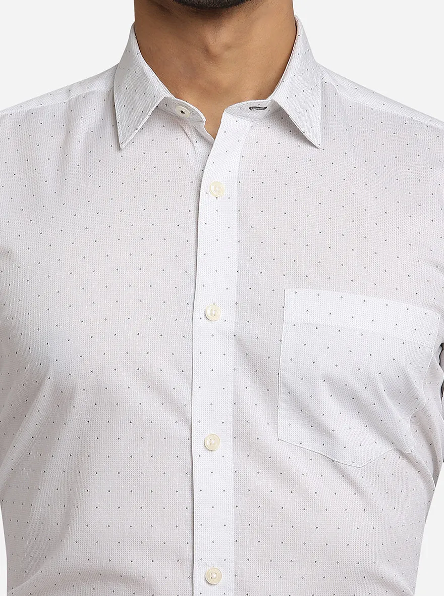 Off-White Printed Slim Fit Semi Casual Shirt | Greenfibre