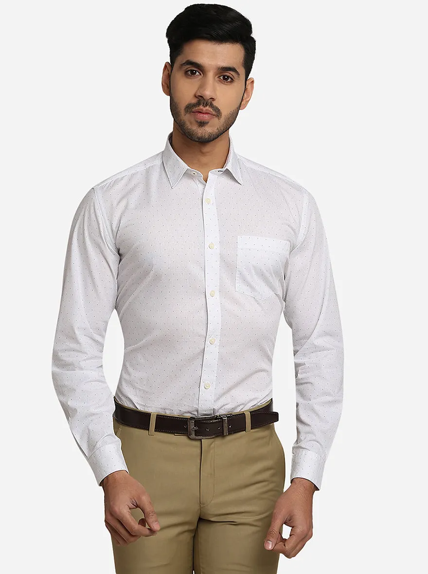 Off-White Printed Slim Fit Semi Casual Shirt | Greenfibre