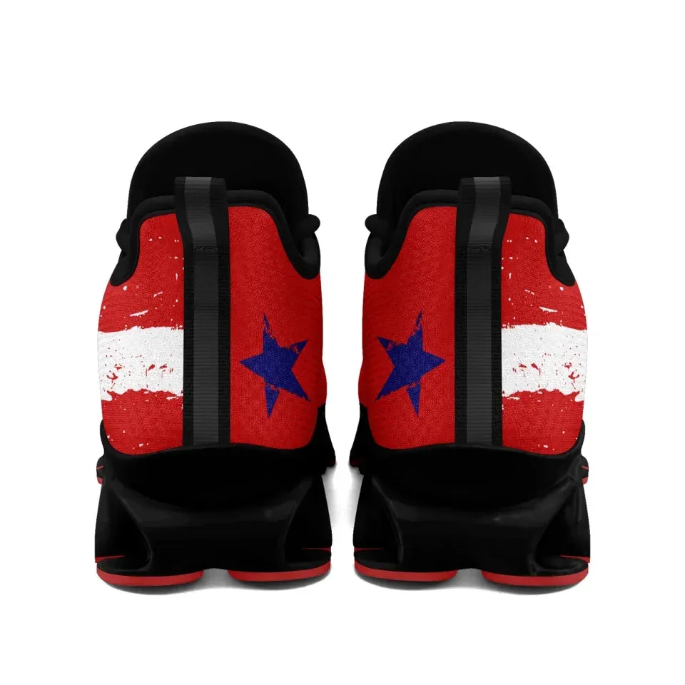 Personalized Patriotic Cloud Sneakers, Custom  American Flag Design Shoes, USA Pride Comfortable Shoes