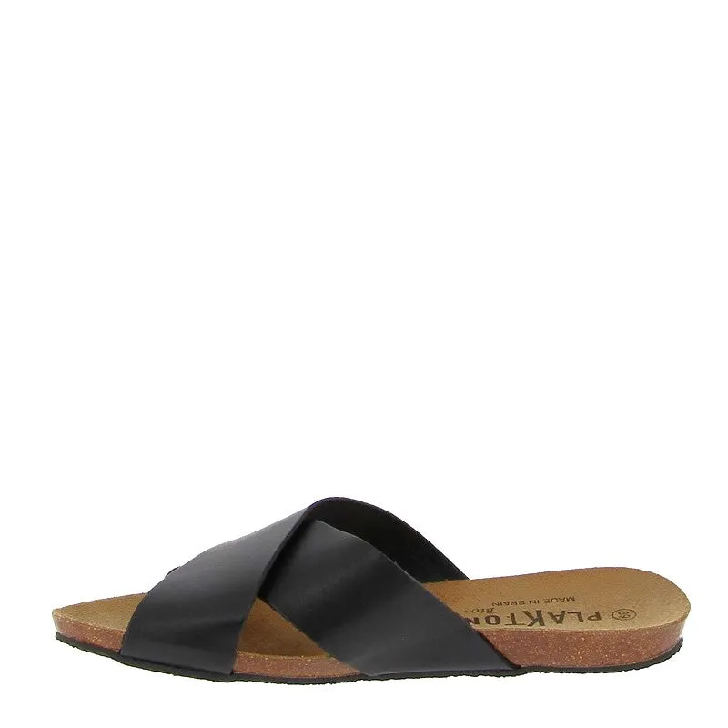 Plakton 575246 Black Cross Strap Slide