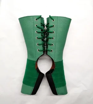 SHORT Aerial boots in JADE GREEN w/ 2 Suede Panels