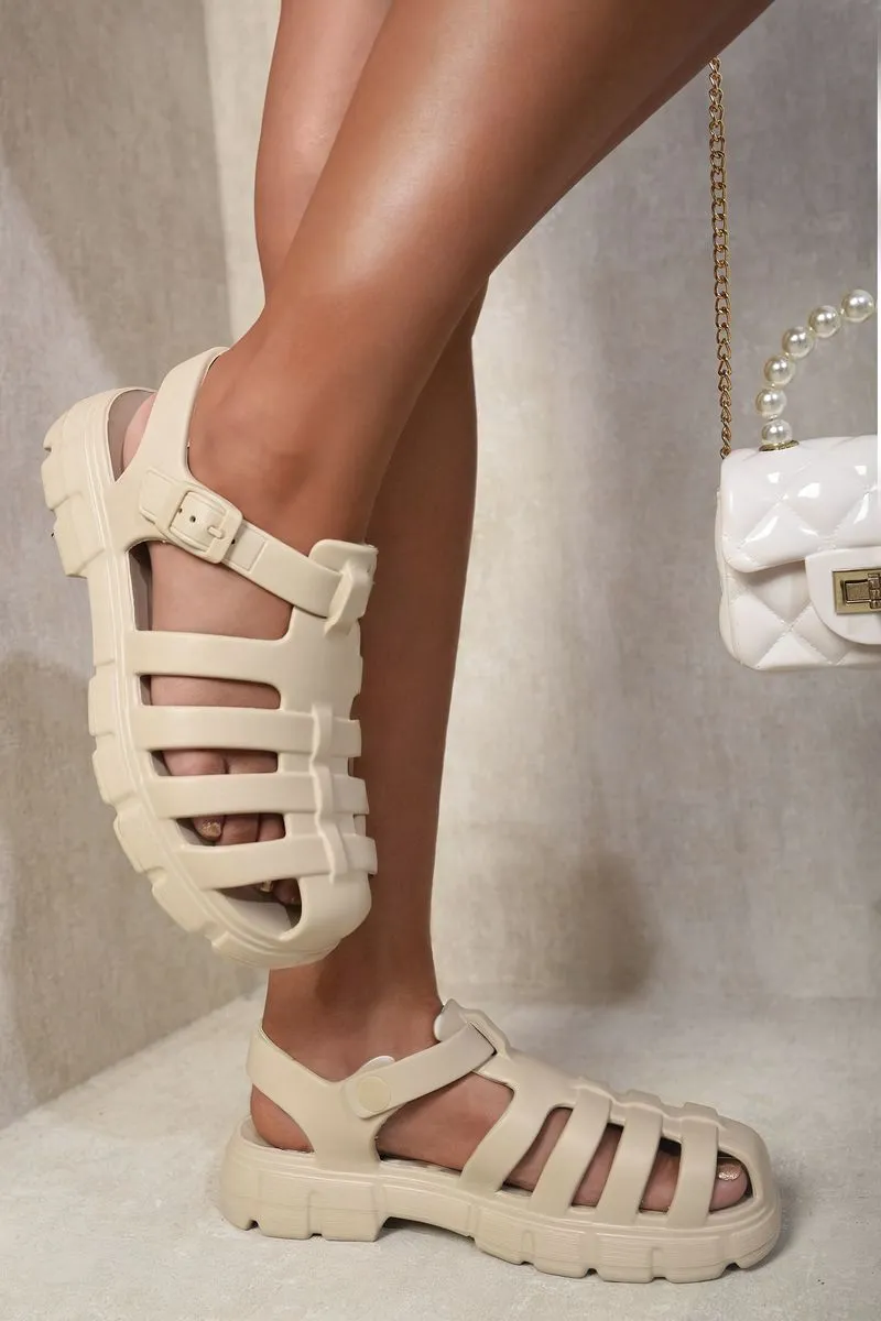 Summer Round Toe Strappy Chunky Sandals