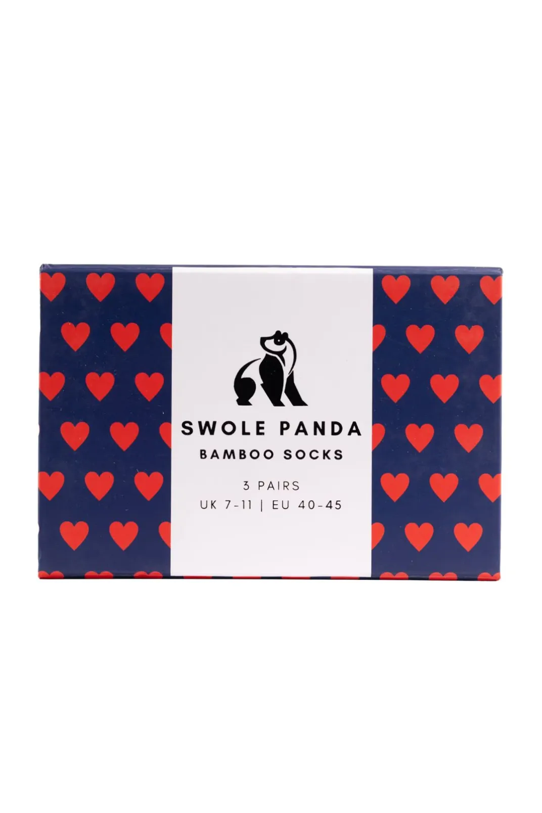 Swole Panda Sock Gift Box - 3 Pairs - Love Hearts (7-11)