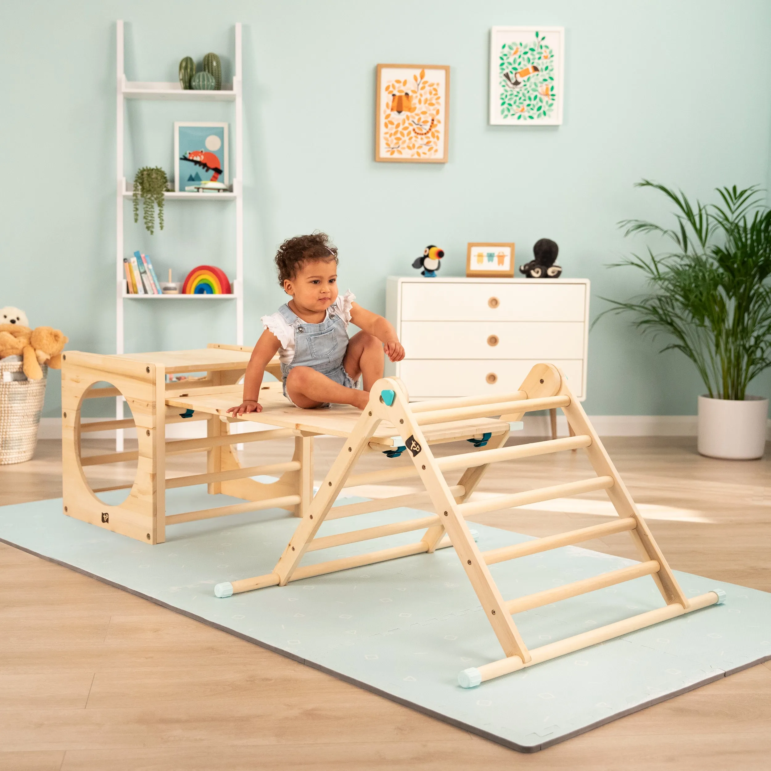 TP Active-Tots Pikler Style Wooden Climbing Bridge and Slide - FSC® certified