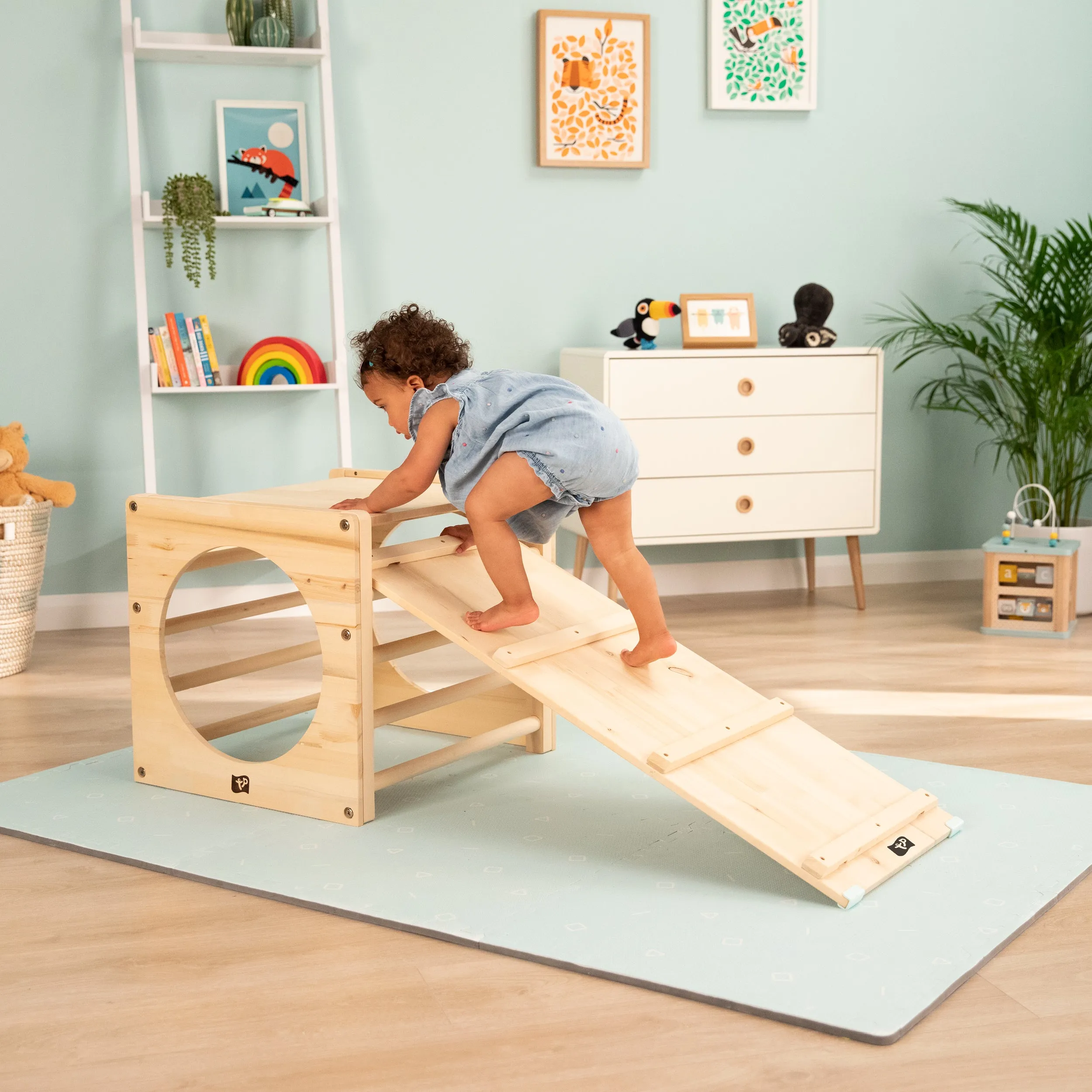 TP Active-Tots Pikler Style Wooden Climbing Bridge and Slide - FSC® certified