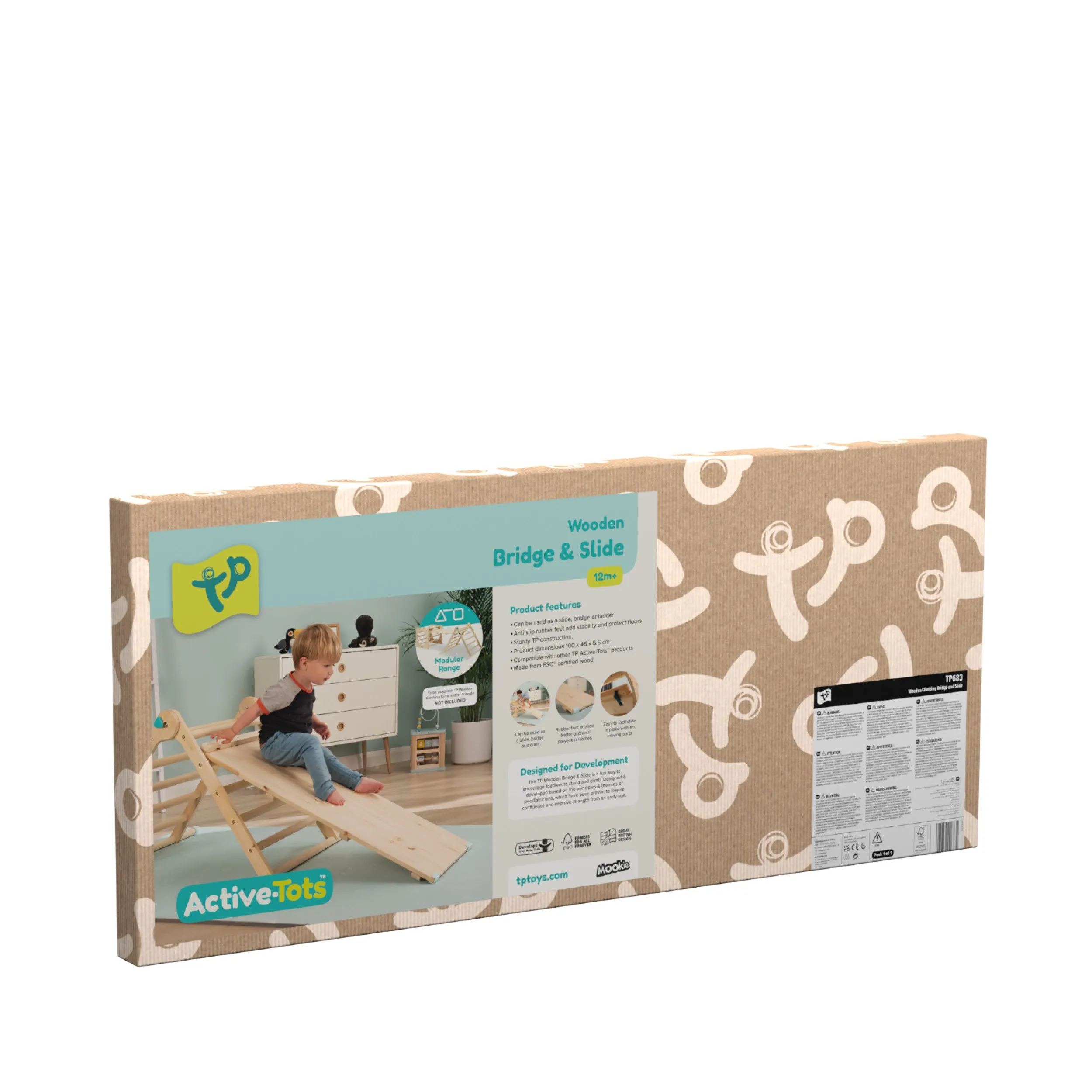 TP Active-Tots Pikler Style Wooden Climbing Bridge and Slide - FSC® certified