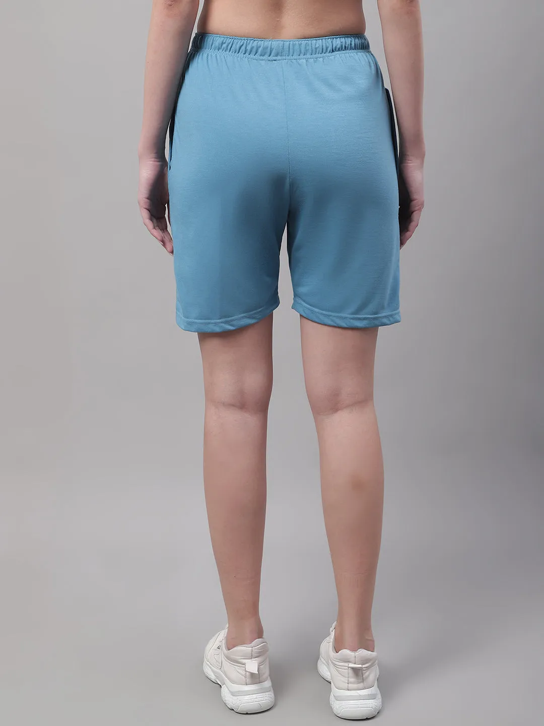 Vimal Jonney Blue Regular fit Cotton Shorts for Women