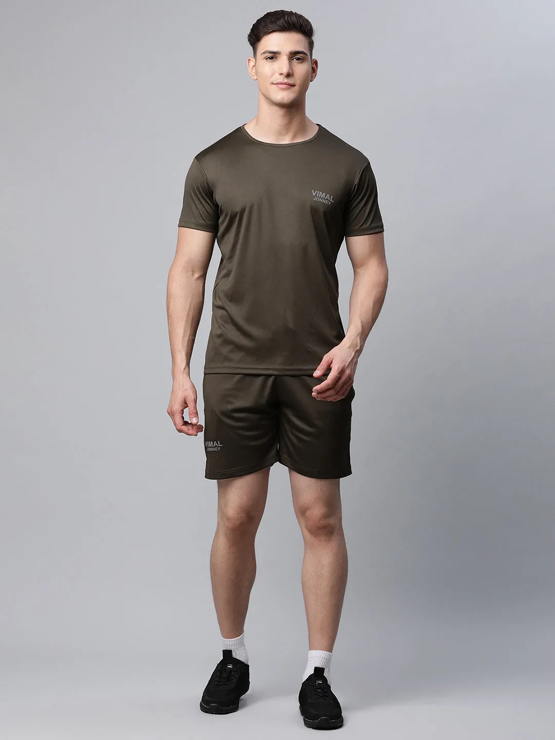 Vimal Jonney Dryfit Solid Olive Tracksuit for Men