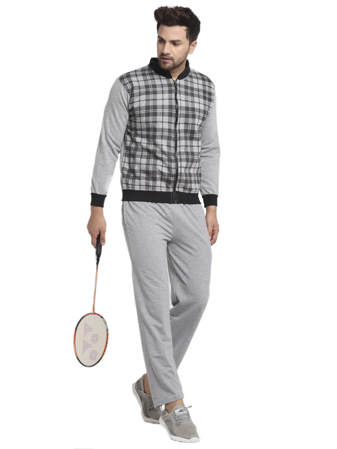 Vimal Jonney Grey & Grey Track Suit For Men's