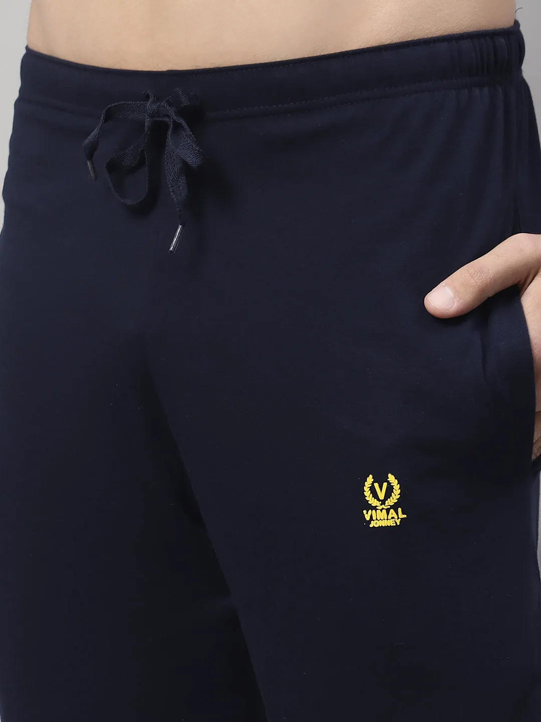 Vimal Jonney Navy Blue Regular fit Cotton Shorts for Men