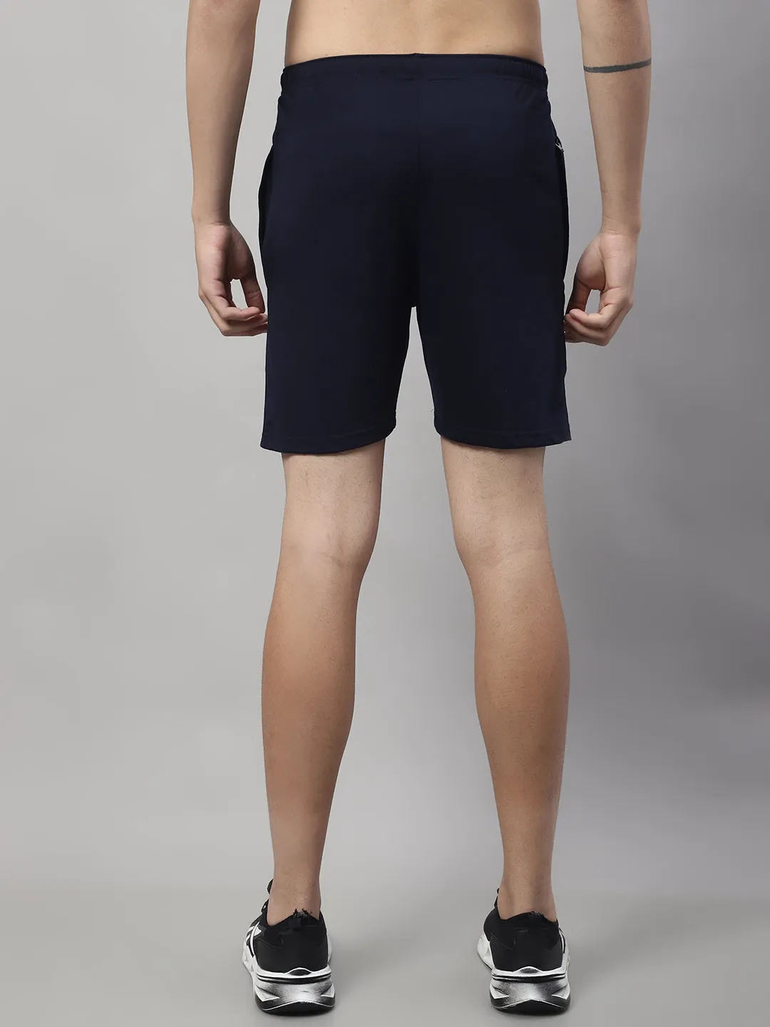 Vimal Jonney Navy Blue Regular fit Cotton Shorts for Men