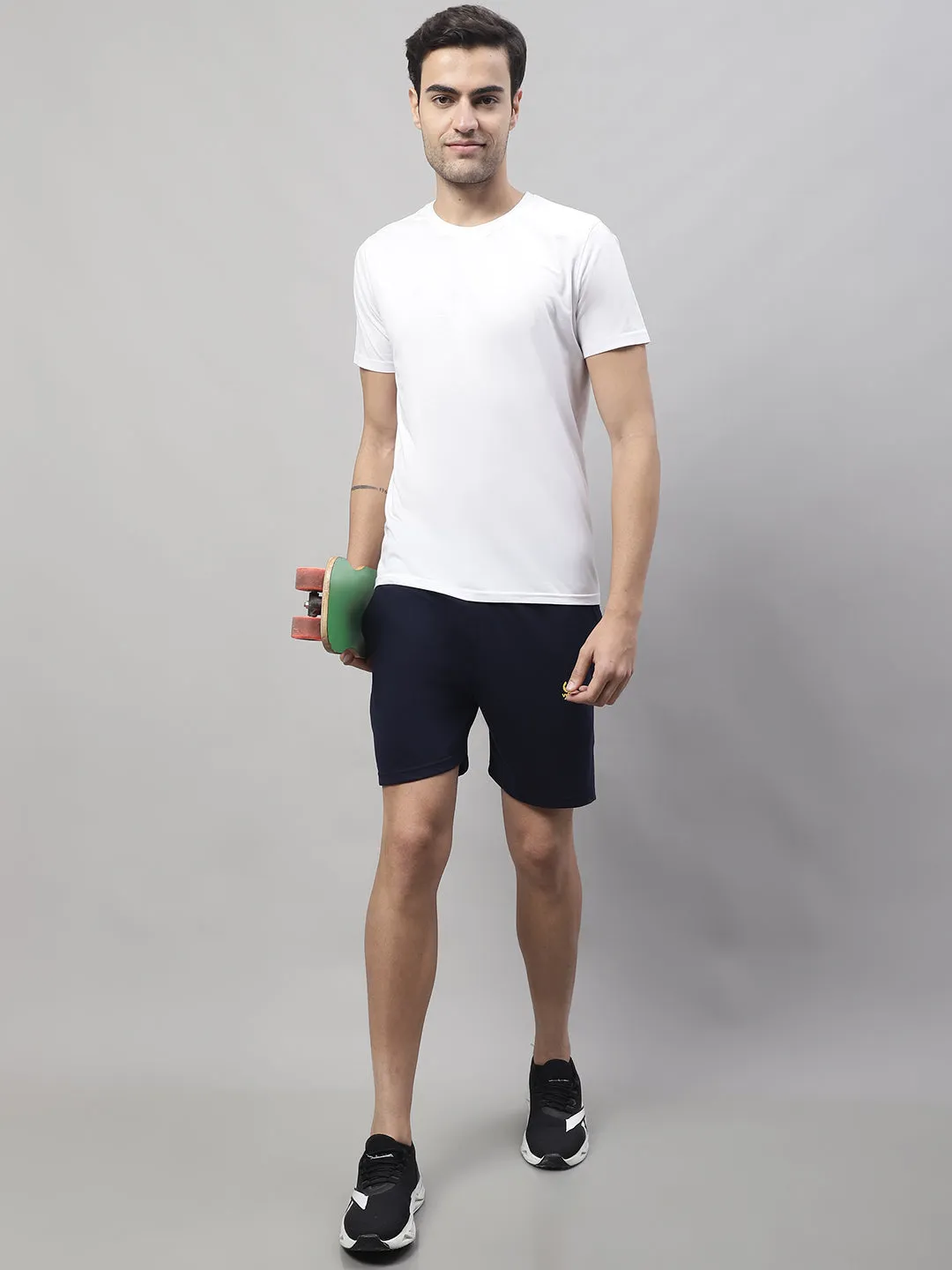 Vimal Jonney Navy Blue Regular fit Cotton Shorts for Men