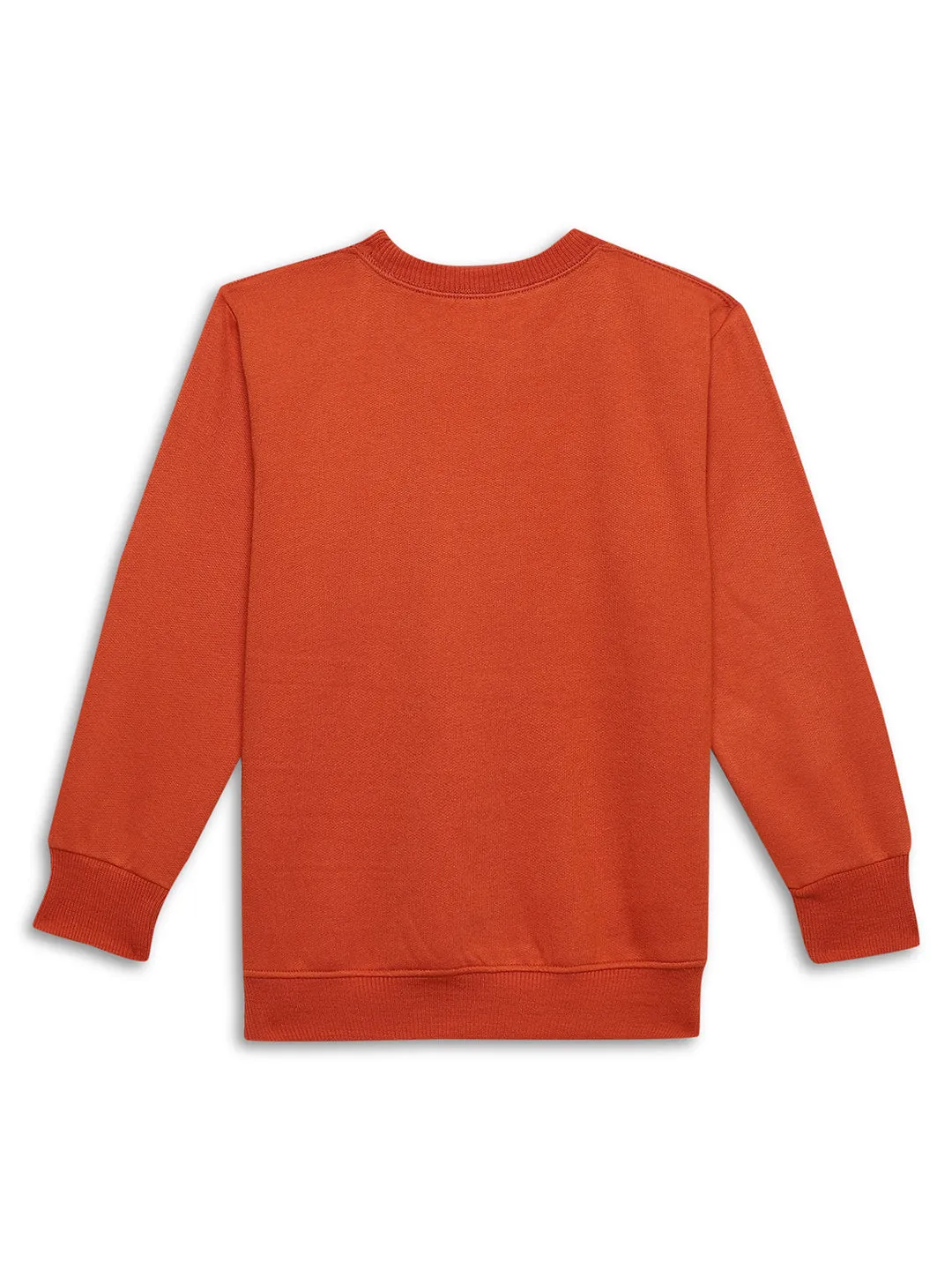 Vimal Jonney Rust Printed Round Neck Cotton Fleece Sweatshirt for Kids