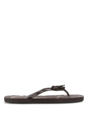 Women Black Bow Trim Flip Flop