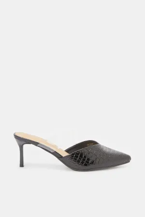 Women Black Closed Toe Mule