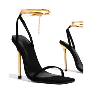 Women Sandals Square Toe Slingback Thin Heels*