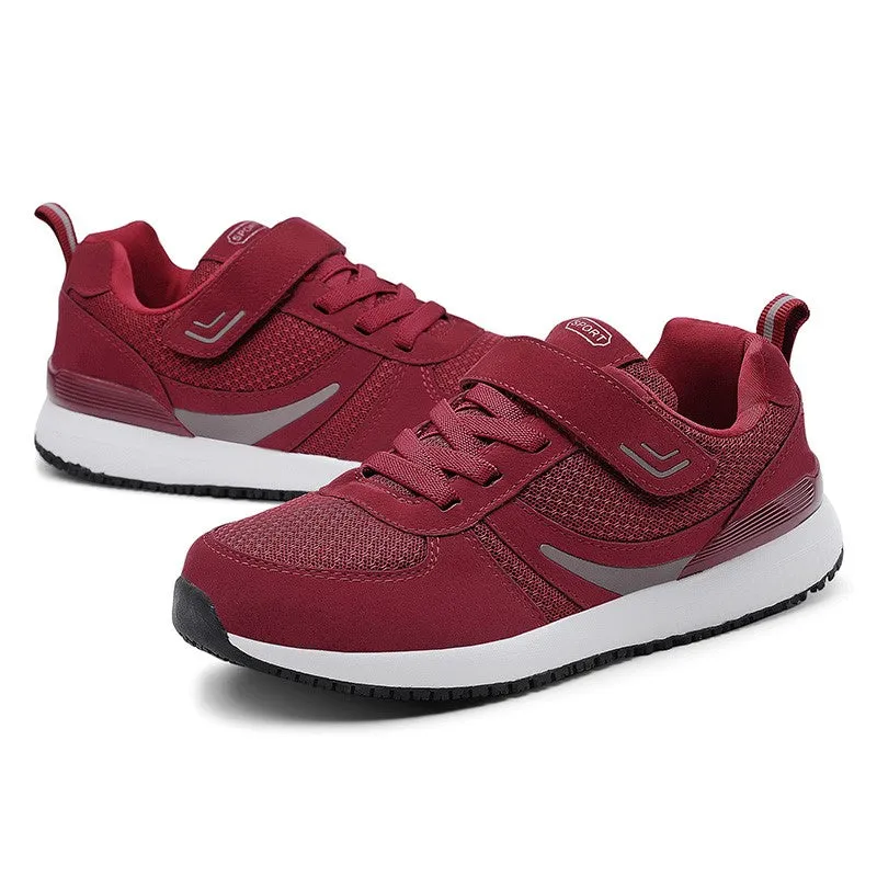 Women's breathable platform buckle tennis running sneakers