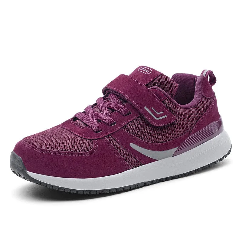 Women's breathable platform buckle tennis running sneakers